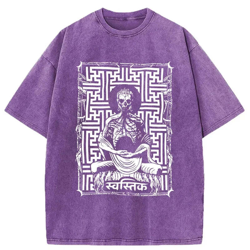 Tokyo-Assassin Sayagata Buddha Graphic Washed T-Shirt-Tokyo-Assassin