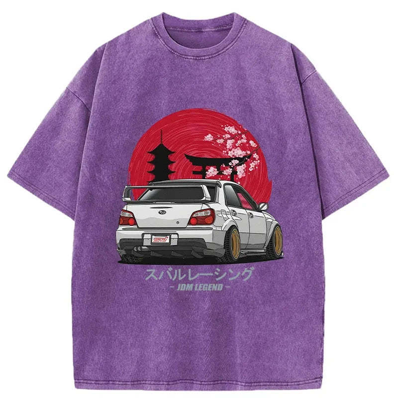 Tokyo-Assassin Subaru Racing Car Japanese Washed T-Shirt-Tokyo Assassin