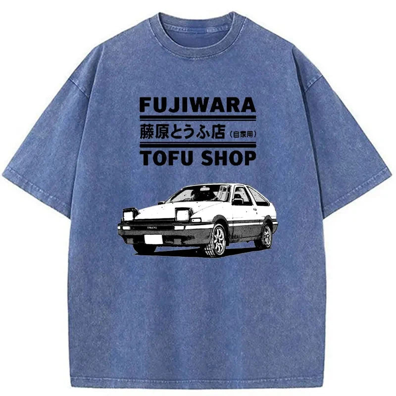 Tokyo-Assassin Fujiwara Tofu Shop Japan Washed T-Shirt-Tokyo Assassin