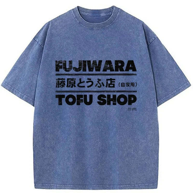 Tokyo-Assassin Fujiwara Tofu Shop Washed T-Shirt-Tokyo-Assassin