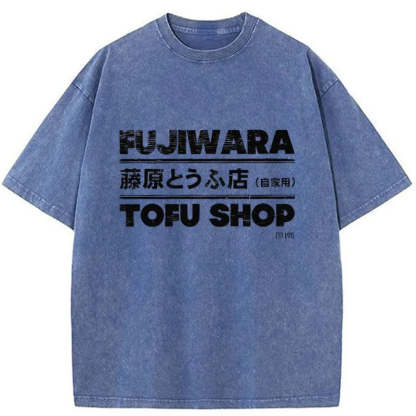 Tokyo-Assassin Fujiwara Tofu Shop Washed T-Shirt-Tokyo-Assassin