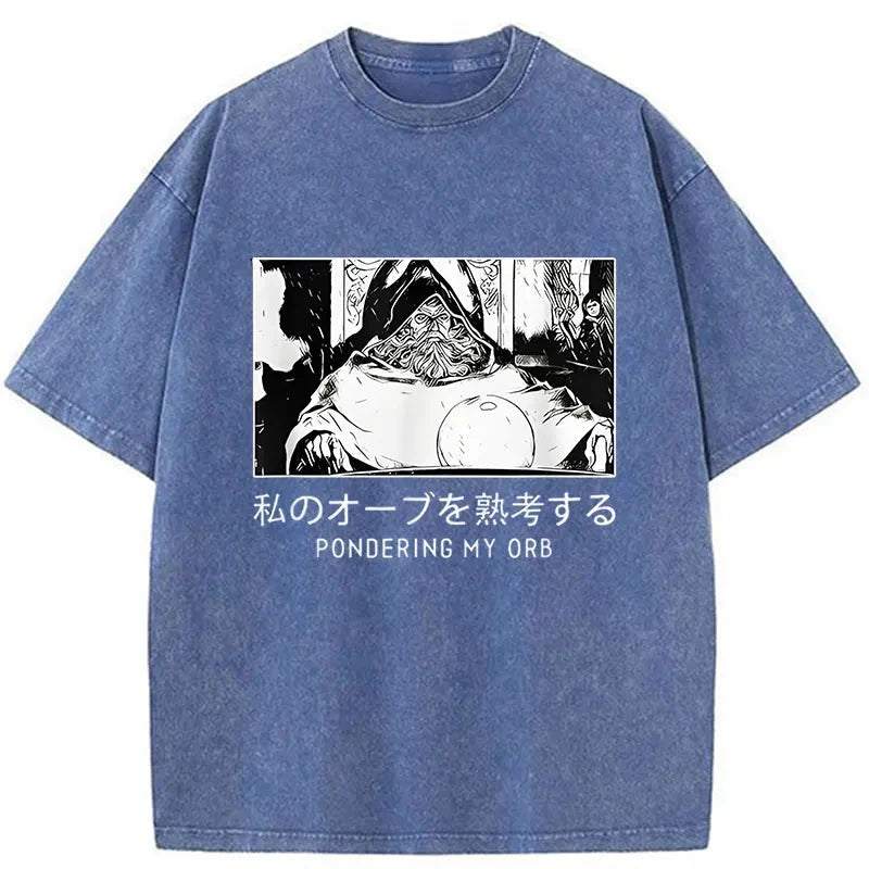 Tokyo-Assassin A Wizard Thinking Japanese Washed T-Shirt-Tokyo-Assassin