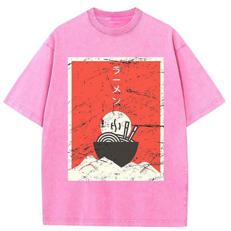 Tokyo-Assassin Vintage Japanese Anime Ramen Washed T-Shirt-Tokyo-Assassin