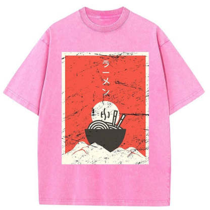 Tokyo-Assassin Vintage Japanese Anime Ramen Washed T-Shirt-Tokyo-Assassin