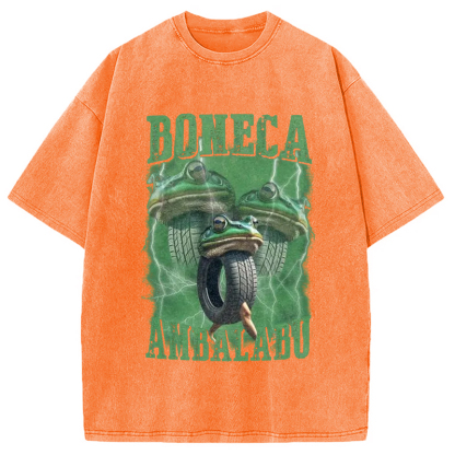 Tokyo-Assassin Boneca Ambalabu Meme Washed T-Shirt-Tokyo-Assassin