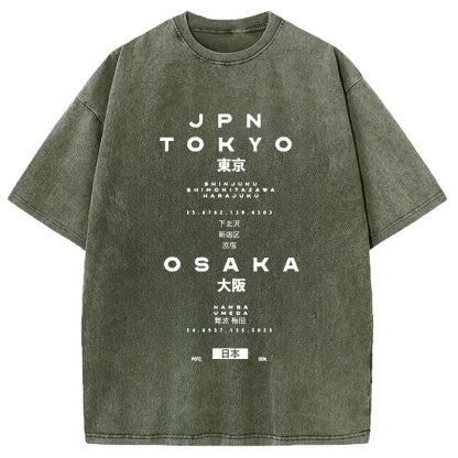 Tokyo-Assassin Tokyo and Osaka City District Washed T-Shirt-Tokyo Assassin