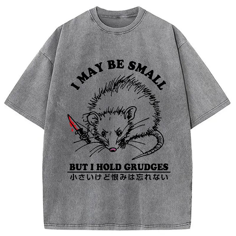 Tokyo-Assassin Mouse Holds A Grudge Funny Washed T-Shirt-Tokyo-Assassin