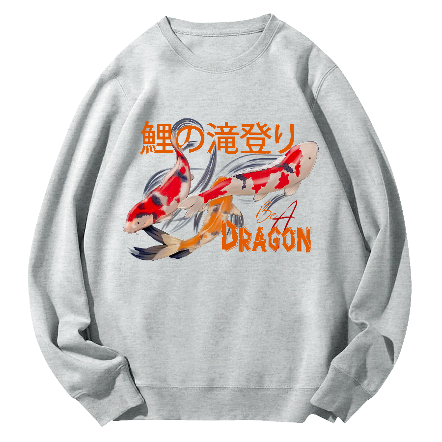 Japanese Koi Fish  Round Neck Sweatshirt-Zazasy