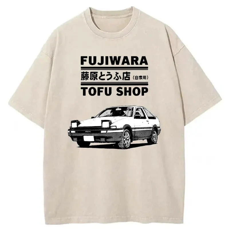 Tokyo-Assassin Fujiwara Tofu Shop Japan Washed T-Shirt-Tokyo Assassin