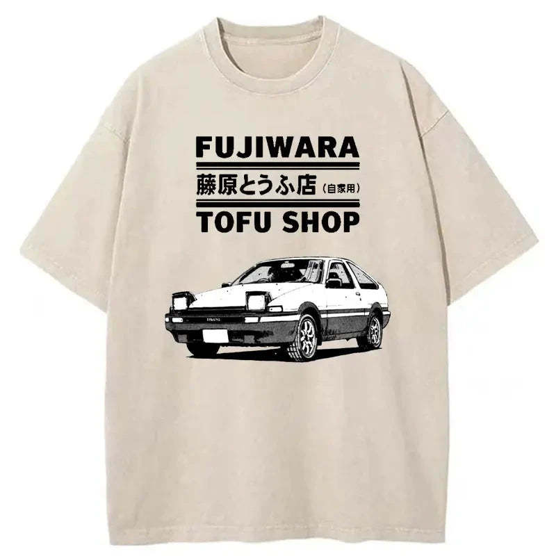 Tokyo-Assassin Fujiwara Tofu Shop Japan Washed T-Shirt-Tokyo Assassin