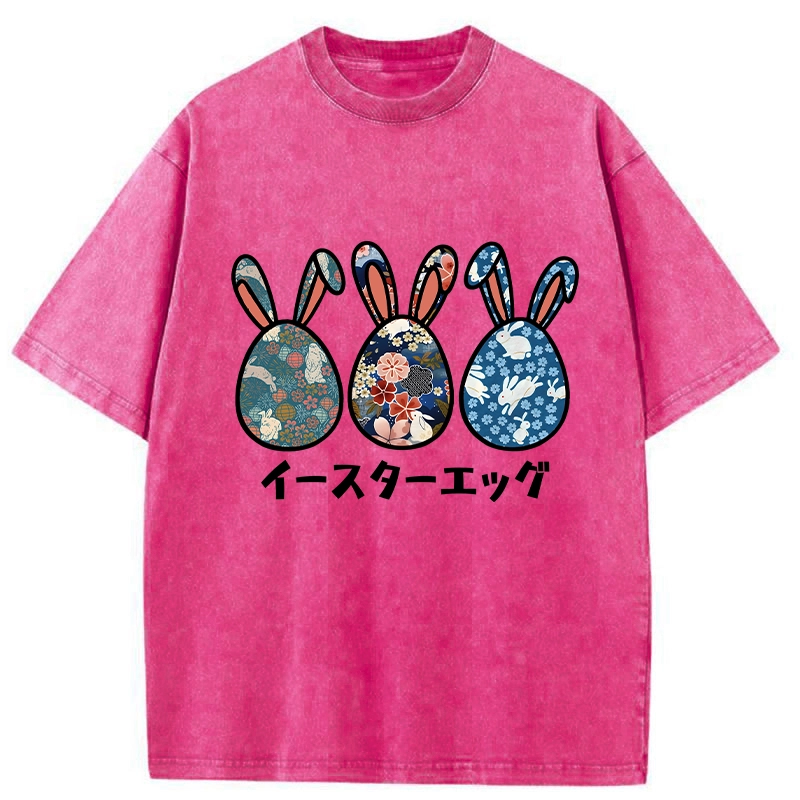 Tokyo-Assassin Cute Easter Egg Washed T-Shirt-Tokyo-Assassin