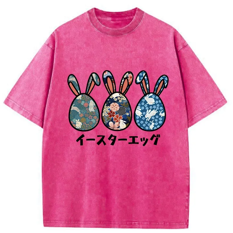 Tokyo-Assassin Cute Easter Egg Washed T-Shirt-Tokyo-Assassin