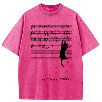 Tokyo-Assassin Black Cat Sabotage Washed T-Shirt-Tokyo Assassin