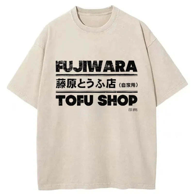 Tokyo-Assassin Fujiwara Tofu Shop Washed T-Shirt-Tokyo-Assassin