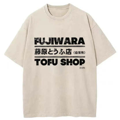 Tokyo-Assassin Fujiwara Tofu Shop Washed T-Shirt-Tokyo-Assassin
