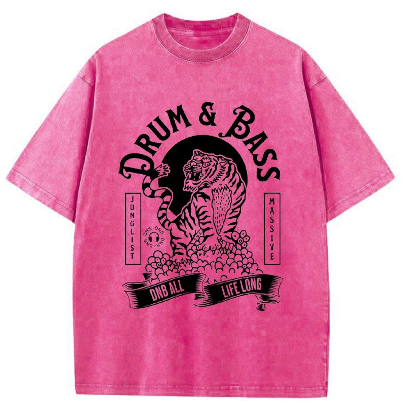 Tokyo-Assassin Drum & Bass Tiger Washed T-Shirt-Tokyo-Assassin