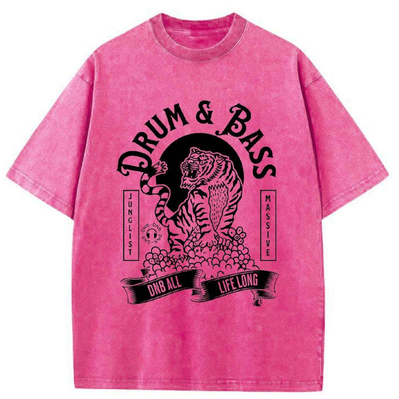 Tokyo-Assassin Drum & Bass Tiger Washed T-Shirt-Tokyo-Assassin