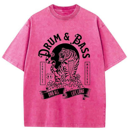 Tokyo-Assassin Drum & Bass Tiger Washed T-Shirt-Tokyo-Assassin