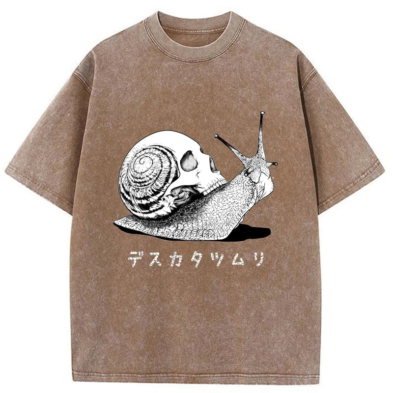 Tokyo-Assassin Death Snail Manga Washed T-Shirt-Tokyo-Assassin