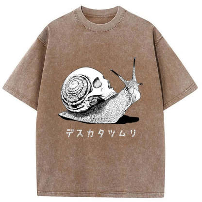 Tokyo-Assassin Death Snail Manga Washed T-Shirt-Tokyo-Assassin