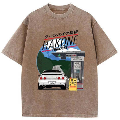 Tokyo-Assassin Hakone Nissan Skyline R32 JDM Washed T-Shirt-Tokyo-Assassin
