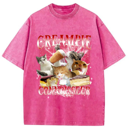 Tokyo-Assassin Funny Creampie Connoisseur Meme Washed T-Shirt-Tokyo-Assassin