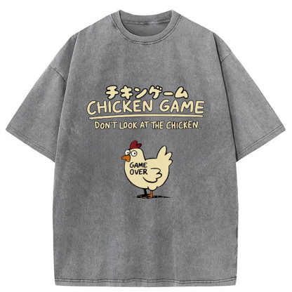 Tokyo-Assassin Chicken Game Cotton Washed T-shirt-Tokyo-Assassin
