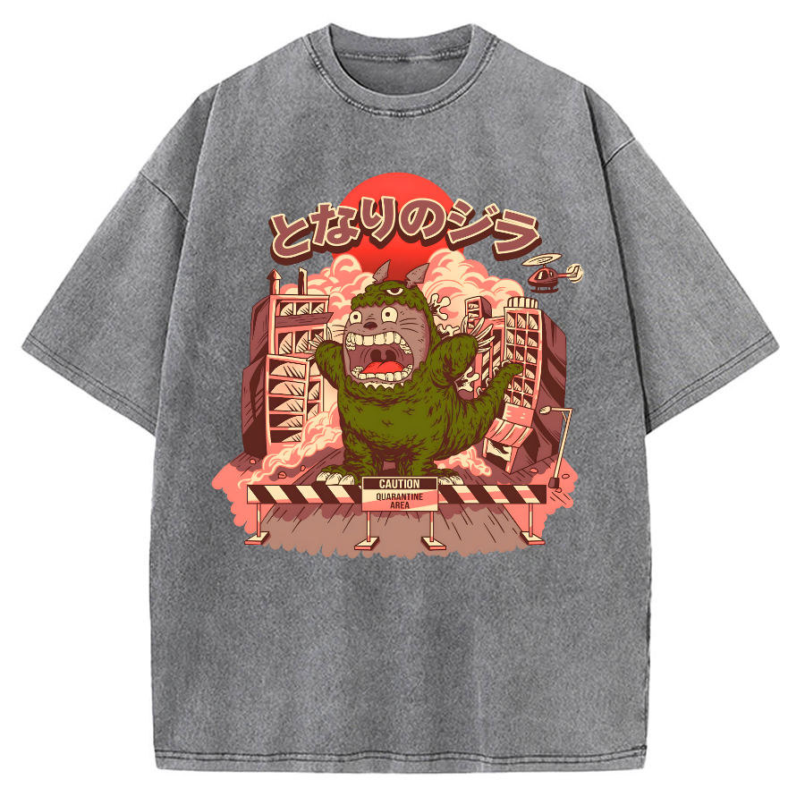 Tokyo-Assassin My Neighbor Zilla Kaiju Vintage Washed T-shirt