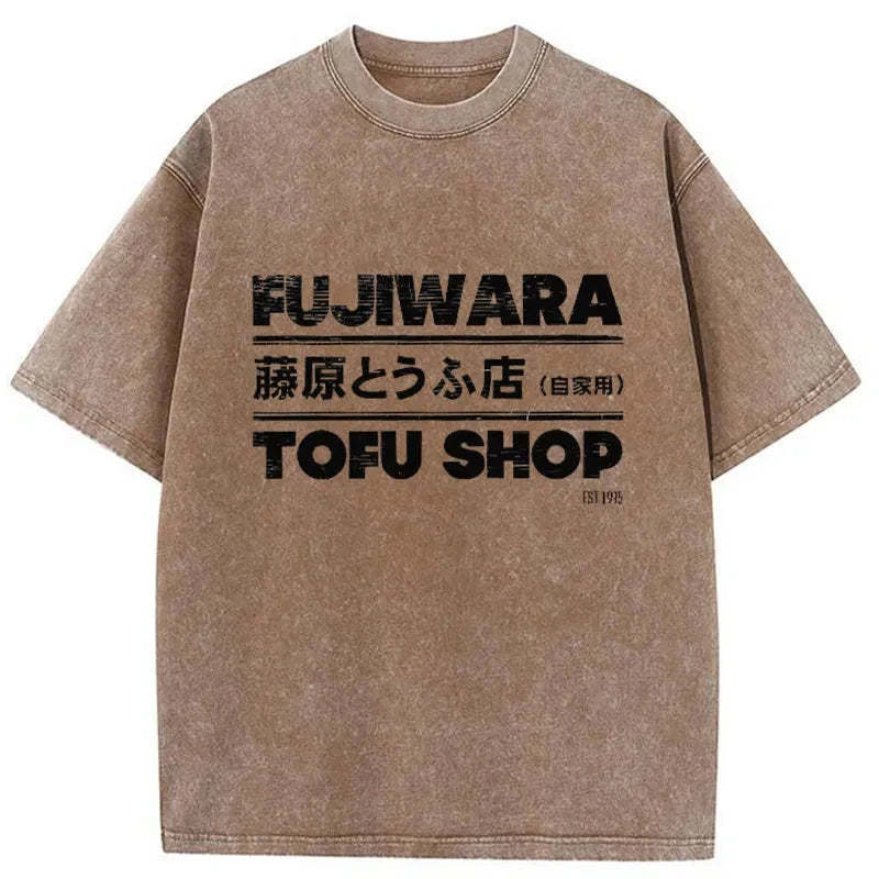 Tokyo-Assassin Fujiwara Tofu Shop Washed T-Shirt-Tokyo-Assassin