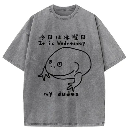 Tokyo-Assassin Today Is Wednesday Washed T-Shirt-Tokyo-Assassin