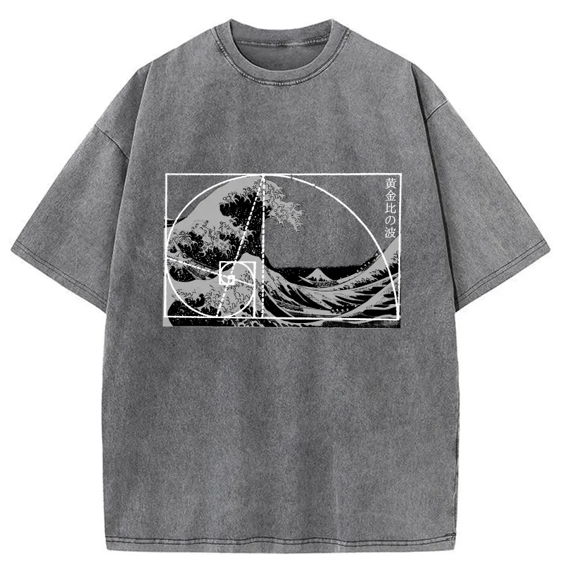 Tokyo-Assassin Golden Ratio Wave Washed T-Shirt-Tokyo-Assassin