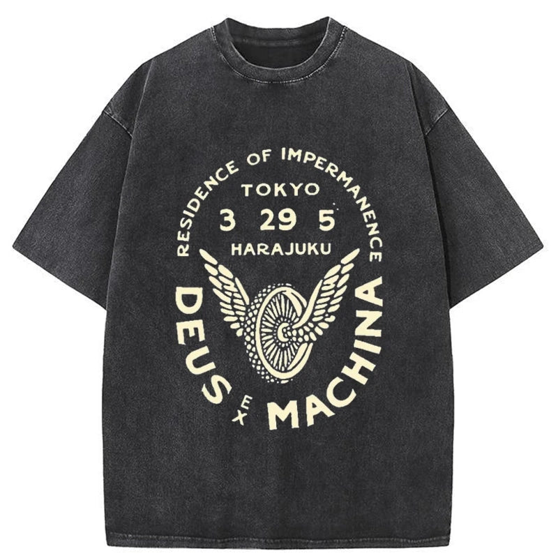 Tokyo-Assassin Deus Ex Machina Tokyo Washed T-Shirt-Tokyo Assassin