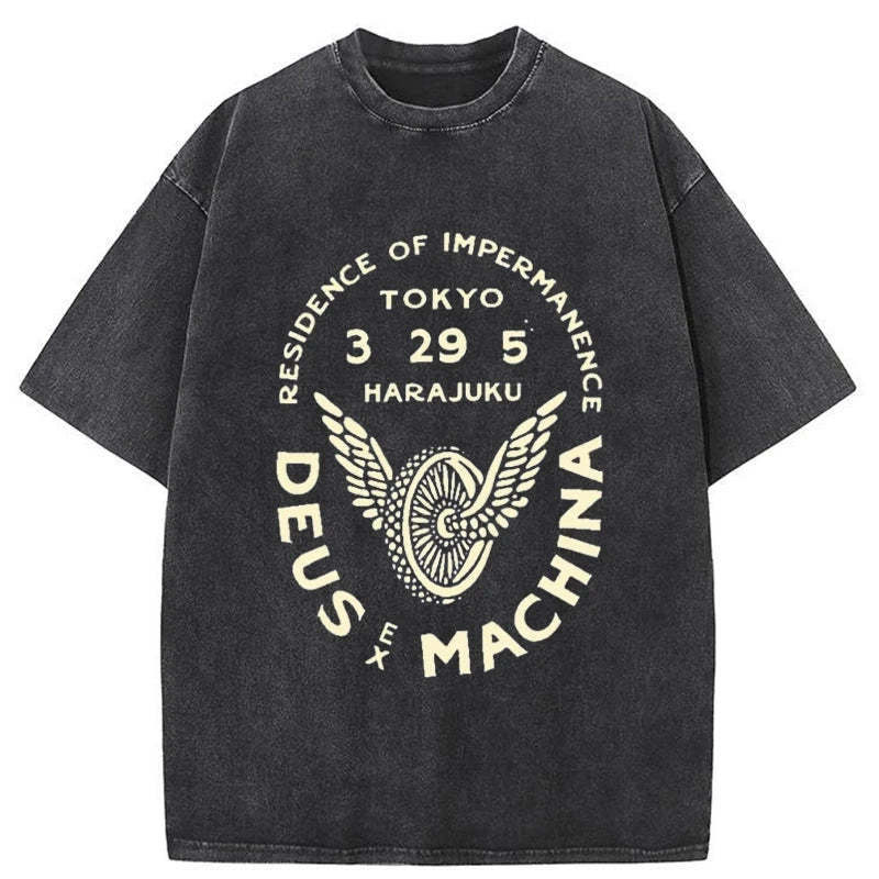 Tokyo-Assassin Deus Ex Machina Tokyo Washed T-Shirt-Tokyo Assassin