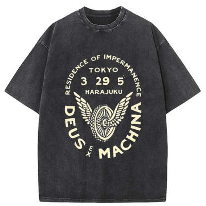 Tokyo-Assassin Deus Ex Machina Tokyo Washed T-Shirt-Tokyo Assassin