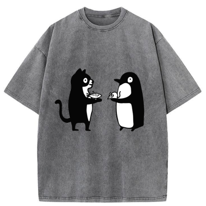 Tokyo-Assassin Funny Food Swaps Washed T-Shirt-Tokyo Assassin