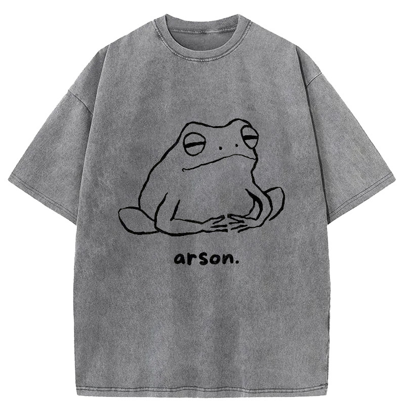 Tokyo-Assassin Japan Arsonist Frog Washed T-Shirt-Tokyo-Assassin