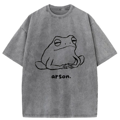 Tokyo-Assassin Japan Arsonist Frog Washed T-Shirt-Tokyo-Assassin