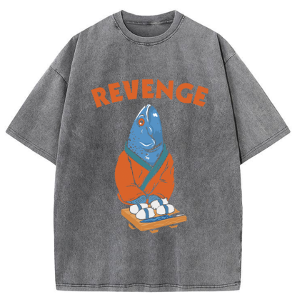 Tokyo-Assassin Retro Revenge Fish Washed T-Shirt-Tokyo-Assassin