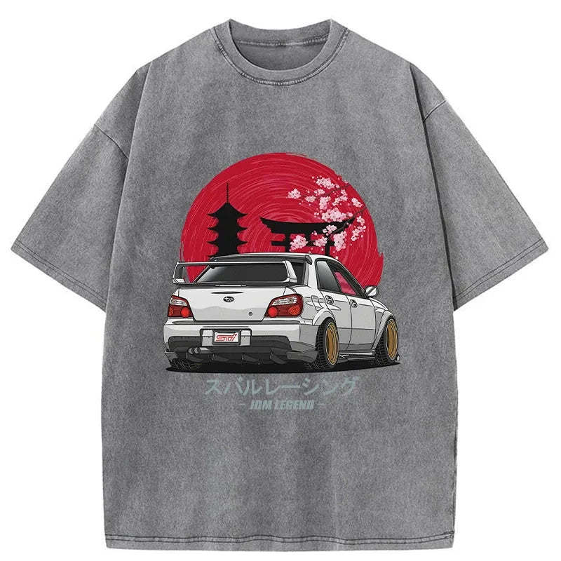 Tokyo-Assassin Subaru Racing Car Japanese Washed T-Shirt-Tokyo Assassin