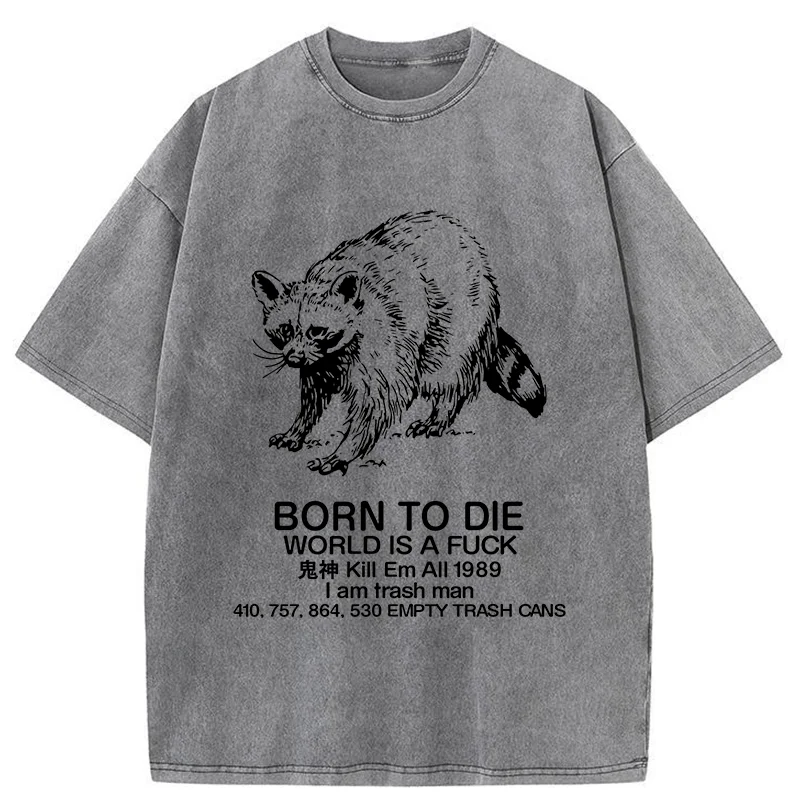 Tokyo-Assassin Born To Die World Is A Fuck Washed T-Shirt-Tokyo-Assassin