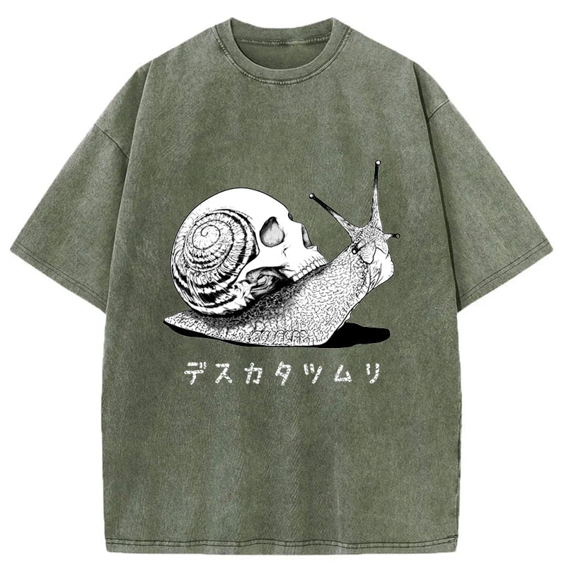 Tokyo-Assassin Death Snail Manga Washed T-Shirt-Tokyo-Assassin