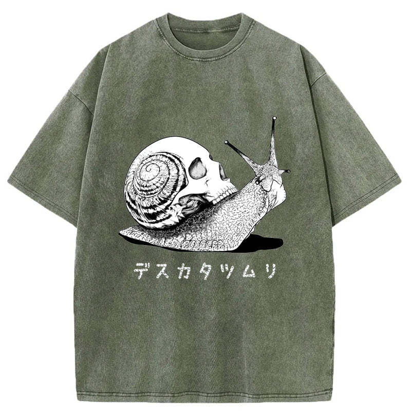 Tokyo-Assassin Death Snail Manga Washed T-Shirt-Tokyo-Assassin