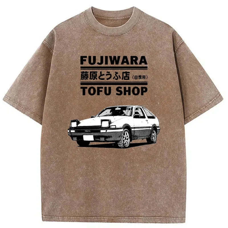 Tokyo-Assassin Fujiwara Tofu Shop Japan Washed T-Shirt-Tokyo Assassin