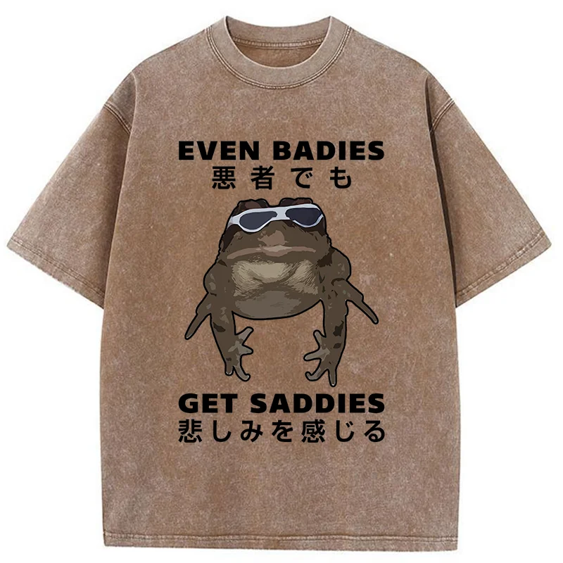 Tokyo-Assassin Even Baddies Get Saddies Washed T-Shirt-Tokyo-Assassin