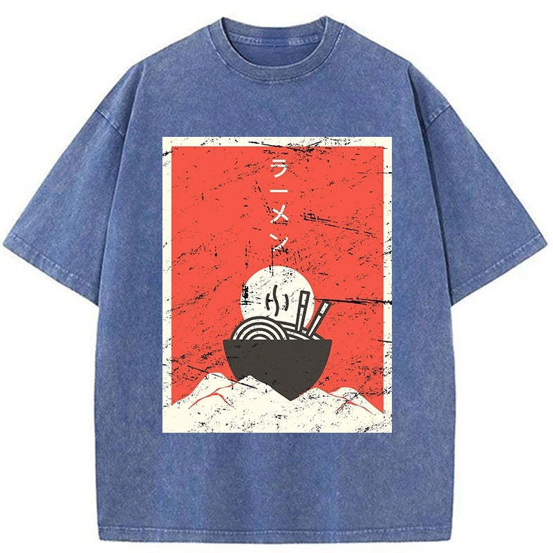 Tokyo-Assassin Vintage Japanese Anime Ramen Washed T-Shirt-Tokyo-Assassin