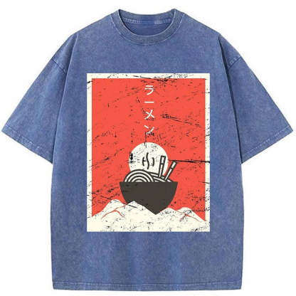 Tokyo-Assassin Vintage Japanese Anime Ramen Washed T-Shirt-Tokyo-Assassin