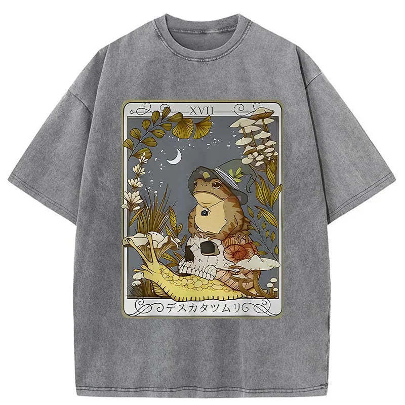 Tokyo-Assassin Magic Frog Japanese Washed T-Shirt-Tokyo Assassin