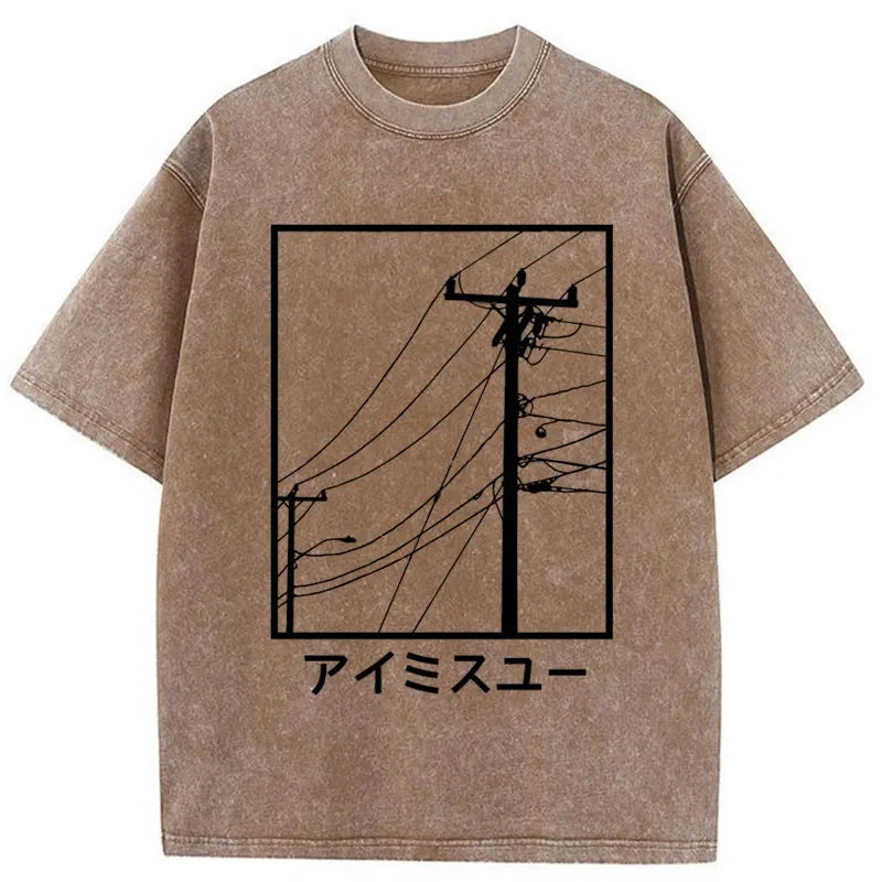 Tokyo-Assassin Wires And Cables Washed T-Shirt-Tokyo Assassin