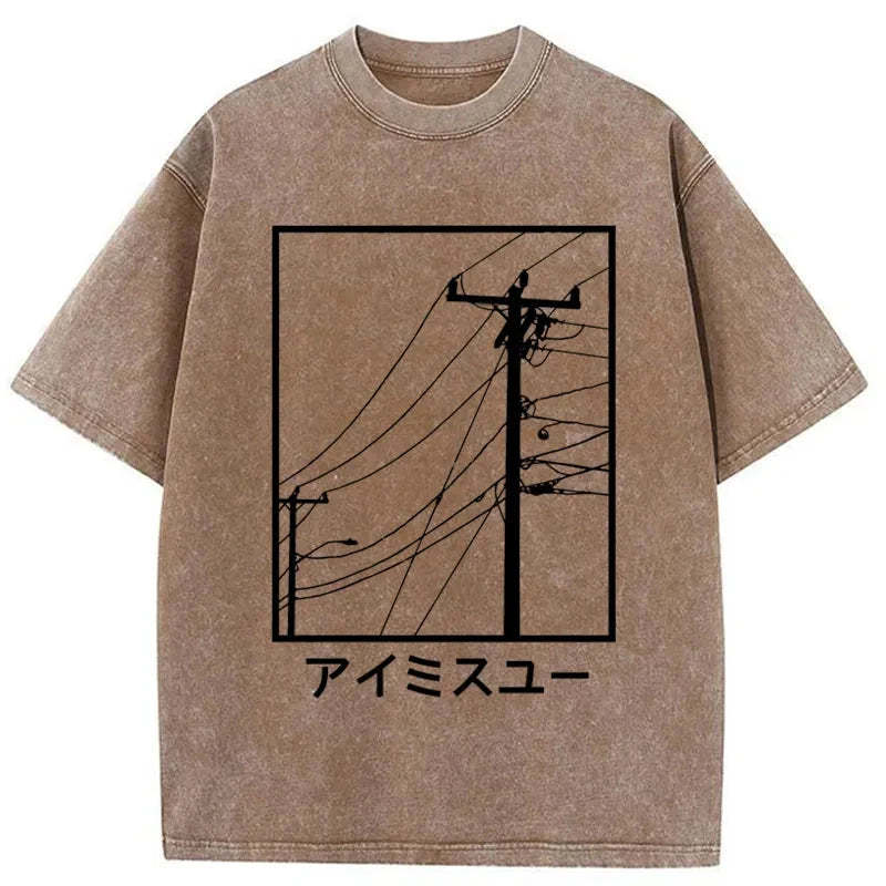 Tokyo-Assassin Wires And Cables Washed T-Shirt-Tokyo Assassin
