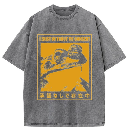 Tokyo-Assassin Unauthorized Existence Washed T-Shirt-Tokyo-Assassin